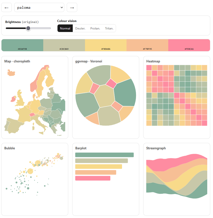 Screenshot of the palette explorer